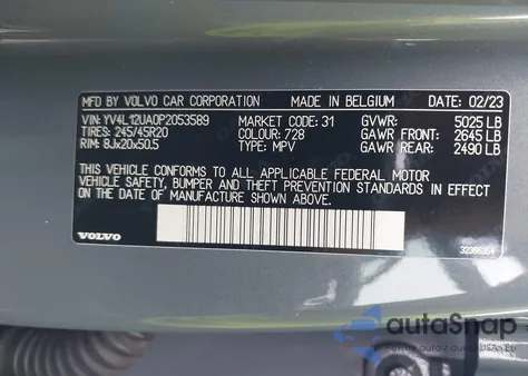 2023 Volvo Xc40 B5 Ultimate Bright Theme z USA, uszkodzony, nr VIN YV4L12UA0P2053589